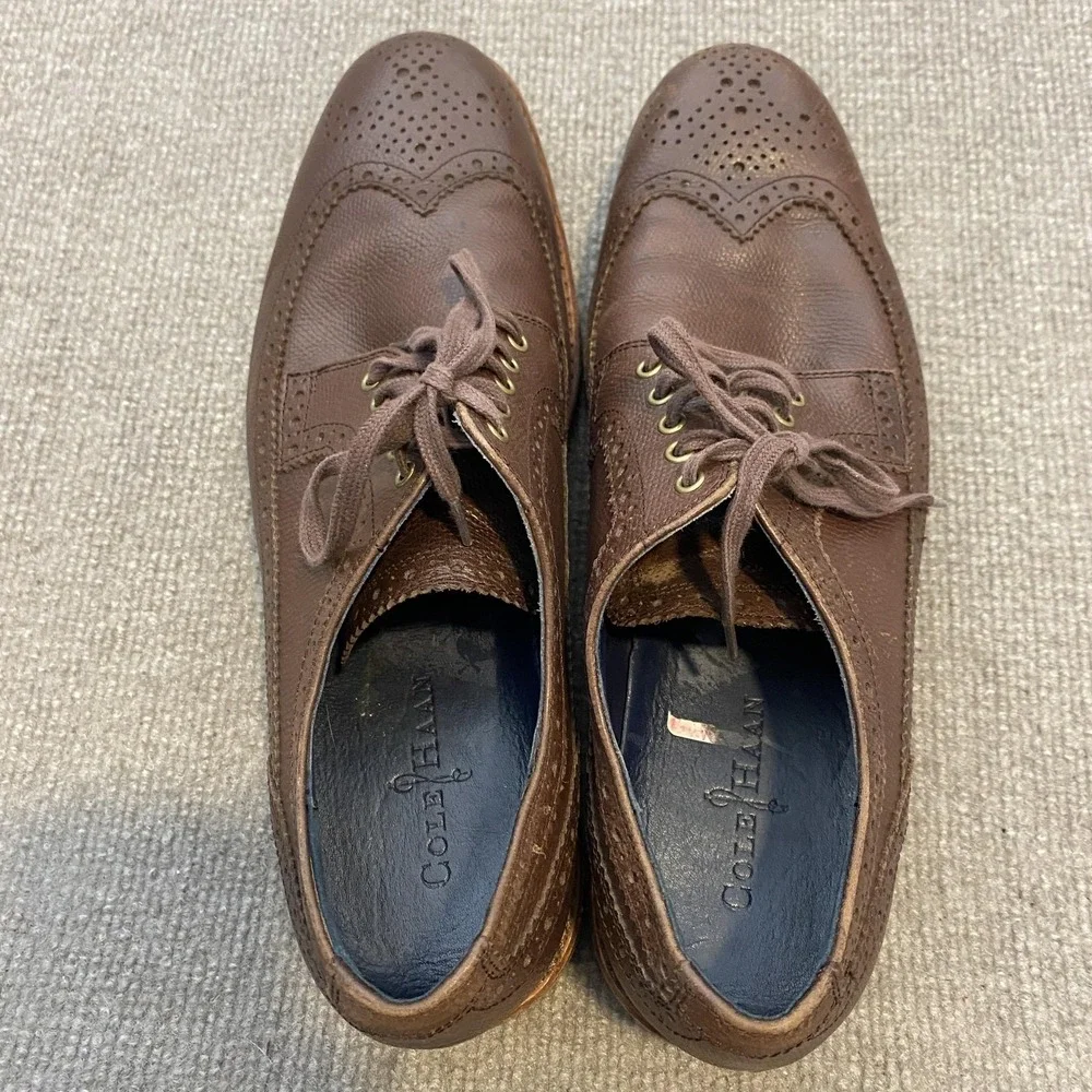 Cole Haan Shoes Mens Size 11 M Brown Leather Wingtip Brogue‎ Dress Oxfords